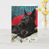 Carte de voeux pour chien doux (Fleur jaune)