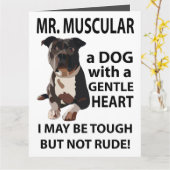 Carte de vœux pour chien Pitbull  (Fleur jaune)