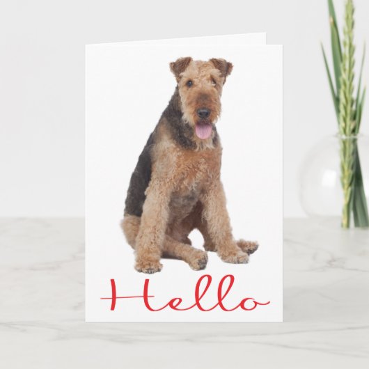 Carte de vœux pour chiot Airedale - Vers (Devant)