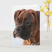 Carte de voeux pour chiot de boxe Brindle (Fleur jaune)