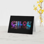 Carte de voeux pour Chloe dans les lumières 3D (Fleur jaune)