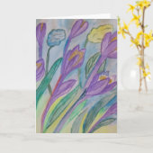 Carte de voeux pour crocus de printemps Abstrait (Fleur jaune)