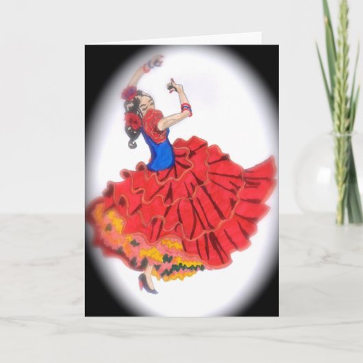 Carte de voeux pour danseur de flamenco (Devant)