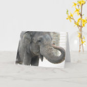 Carte de voeux pour éléphant de trompette (Fleur jaune)