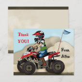 Carte de vœux pour enfant avec VTT rouge et noir (Devant / Derrière)