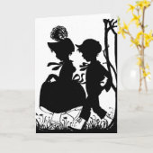 Carte de voeux pour enfants Silhoutte noir et blan (Fleur jaune)