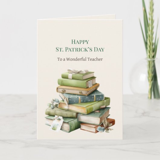 Carte de vœux pour enseignant de la Saint-Patrick (Devant)