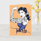 carte de voeux pour fille d'encre (Fleur jaune)