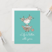 Carte de voeux pour fille en louveteau (Devant/Arrière en situation)