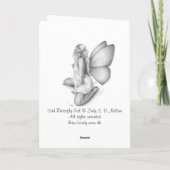 Carte de voeux pour fille papillon triste (Dos)