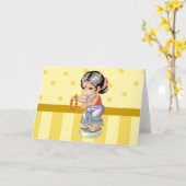 Carte de voeux pour filles indiennes (Fleur jaune)