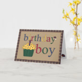 Carte de voeux pour garçon anniversaire (Fleur jaune)