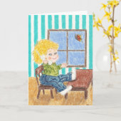 Carte de voeux pour garçon de téléphone (Fleur jaune)