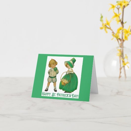 Carte de vœux pour garçon et fille irlandais (Fleur jaune)