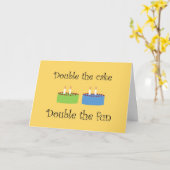 Carte de voeux pour gâteau d'anniversaire Twins (Fleur jaune)