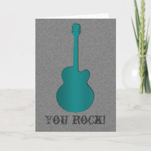 Carte de voeux pour guitare rayée, Turquoise