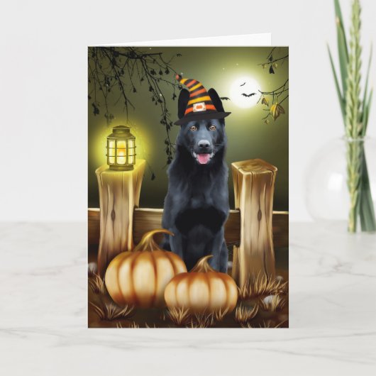 Carte de voeux pour Halloween berger en allemand n (Devant)