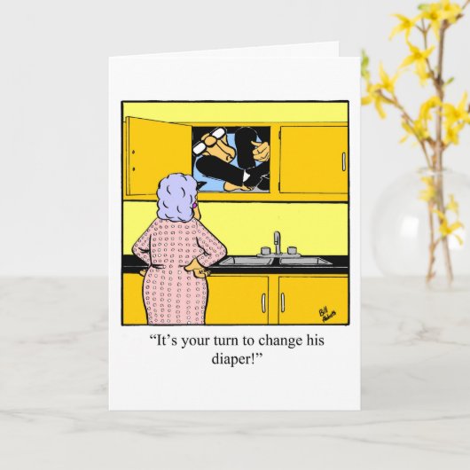 Carte de voeux pour Humour de Fêtes des pères amus (Fleur jaune)