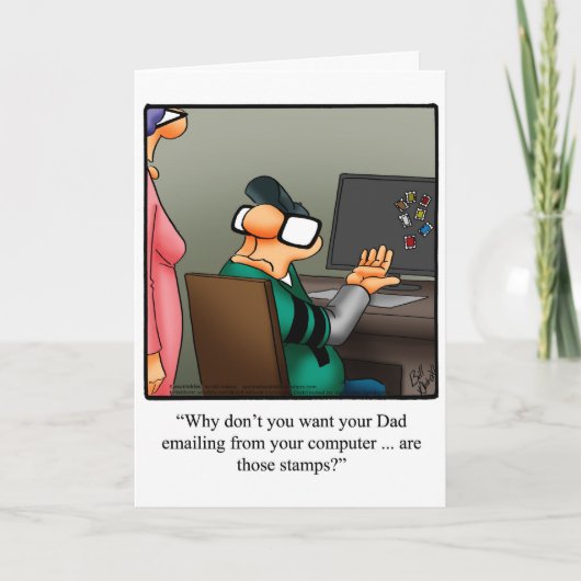 Carte de voeux pour Humour de Fêtes des pères amus (Devant)