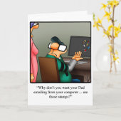 Carte de voeux pour Humour de Fêtes des pères amus (Fleur jaune)