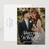 Carte de vœux pour jeunes mariés 'Mariés et lumine (Devant / Derrière)
