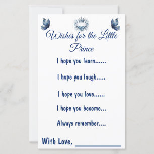 Carte de vœux pour la baby shower du prince royal
