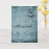 Carte de voeux pour la cage d'oiseaux Deep Blue St (Fleur jaune)