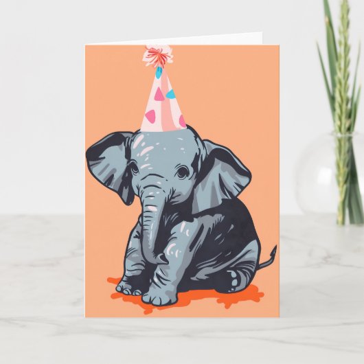 Carte de voeux pour la célébration des éléphants d (Devant)