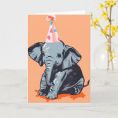 Carte de voeux pour la célébration des éléphants d (Fleur jaune)