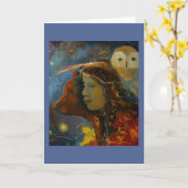 Carte de voeux pour la Chouette Ours (Fleur jaune)