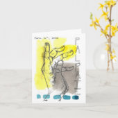 Carte de voeux pour la couleur de l'eau et l'encre (Fleur jaune)