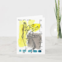 Carte de voeux pour la couleur de l'eau et l'encre