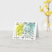 Carte de voeux pour la couleur de l'eau et l'encre (Fleur jaune)