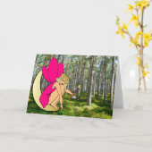 Carte de voeux pour la dame fée de forêt (Fleur jaune)
