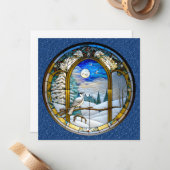 Carte de voeux pour la fenêtre d'hiver (Devant/Arrière en situation)