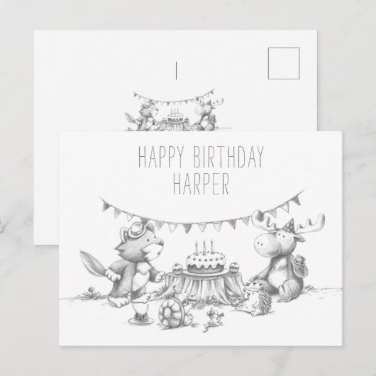 Carte de vœux pour la fête d'anniversaire de Lil W (Devant / Derrière)