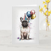 Carte de voeux pour la fête de Bulldog (Fleur jaune)
