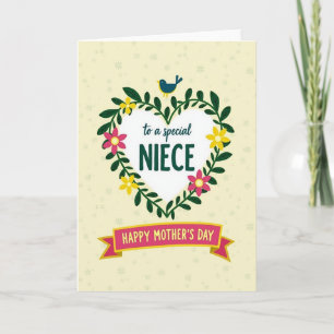 Carte de vœux pour la fête de la nièce avec un des