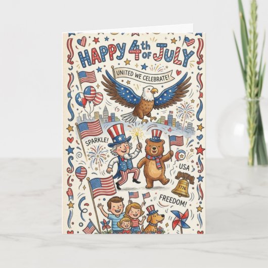 Carte de vœux pour la fête de l'Indépendance (Devant)