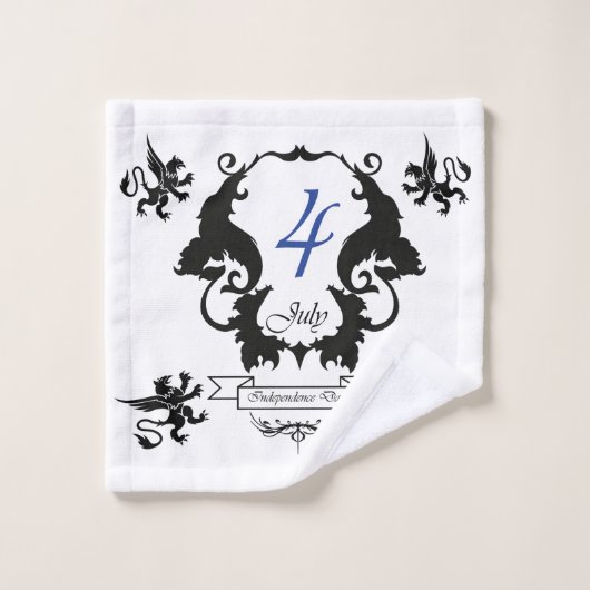 Carte de voeux pour la fête de l'indépendance des  (Gant de toilette)