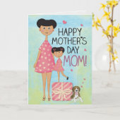 Carte de voeux pour la fête des mères (Fleur jaune)