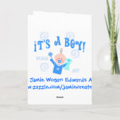 Carte de voeux pour la fête des mères (bébé garçon (Dos)