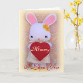 Carte de voeux pour la fête des mères de lapin mig (Fleur jaune)