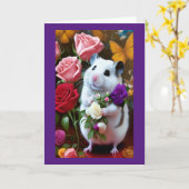 Carte de voeux pour la Fête des Mères Hamster (Fleur jaune)