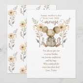 Carte de voeux pour la fête des mères Little Mouse (Devant / Derrière)