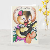 Carte de voeux pour la Fête des Mères Rétro (Fleur jaune)