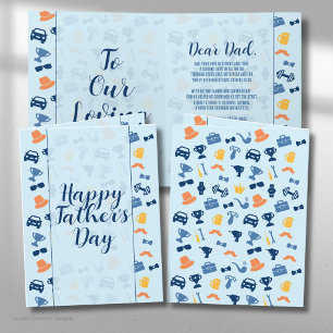 Carte de vœux pour la fête des pères avec des icôn