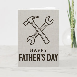 Carte de vœux pour la fête des pères avec marteau