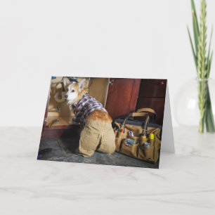 Carte de vœux pour la fête des pères Corgi plombie