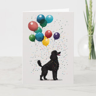Carte de voeux pour la fête du caniche noir